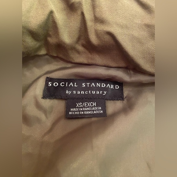 NWT Social Standard by Sanctuary Quilted Twill Jacket Green Size X-Small - Picture 7 of 15